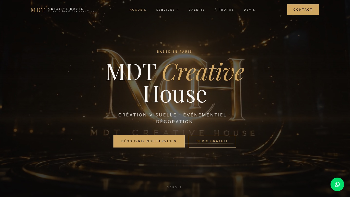 Aperçu du site MDT Creative House, agence événementielle